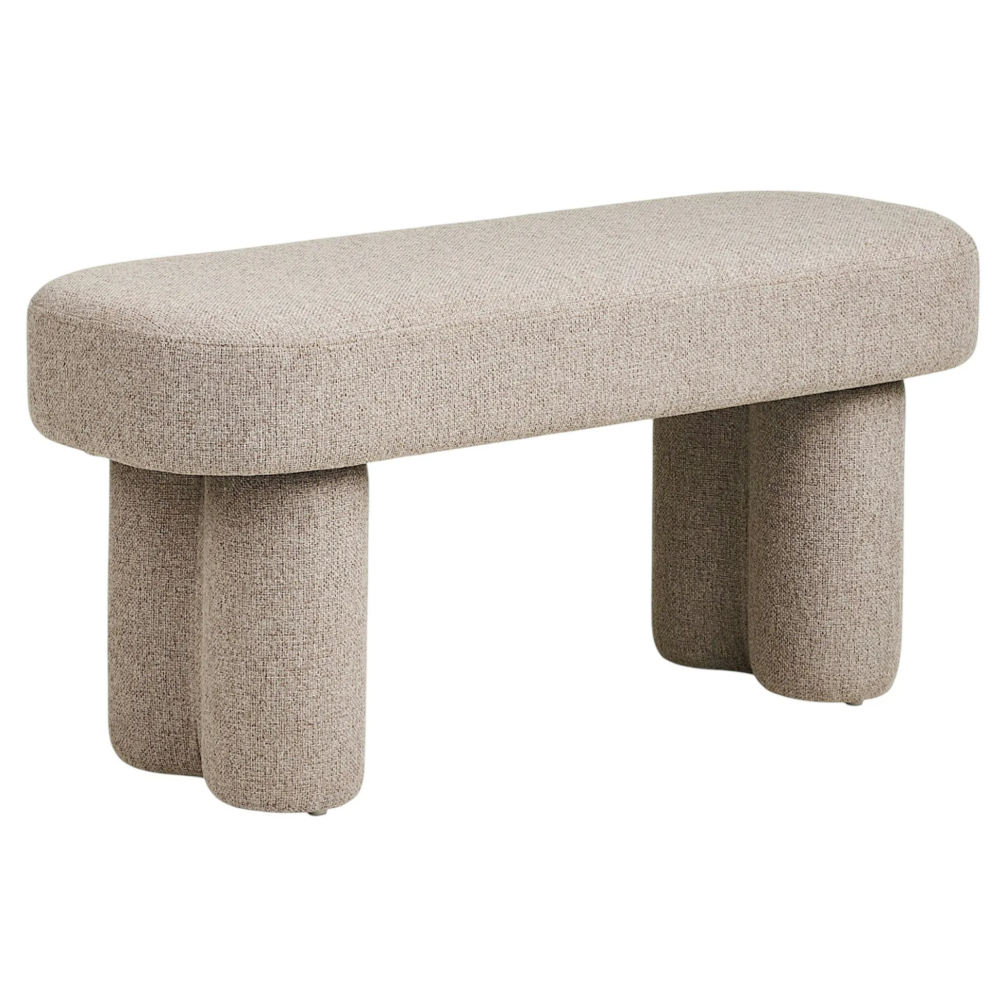 Banc d'entrée en tissu sable à pieds doubles BERLIN