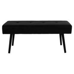 Banc d'entrée en velours noir BRUGES
