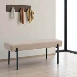 Banc d'entrée gris minéral, style moderne BRUGES