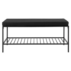 Banc d'entrée noir avec rangement chaussures VARDE