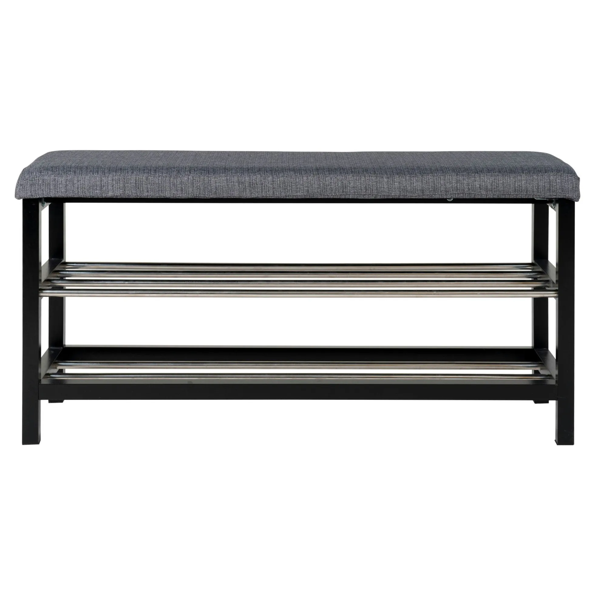 Banc d'entrée tissu gris avec rangement chaussures SAVONE
