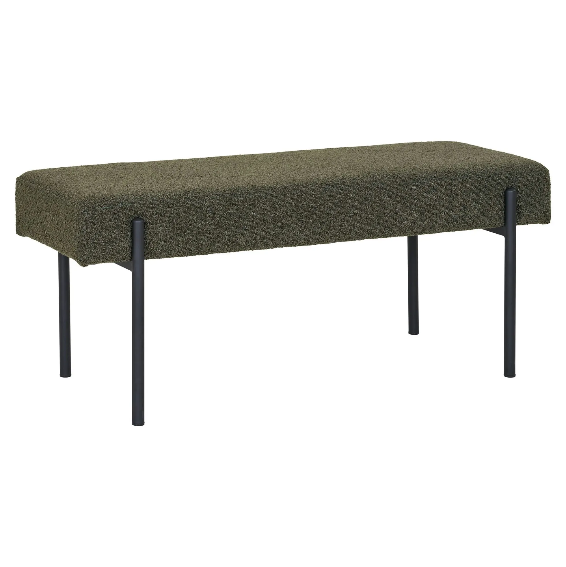 Banc d'entrée vert foncé en bouclette, style moderne BRUGES