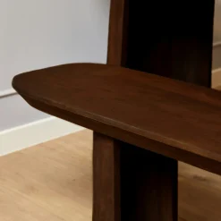 Banc de salle à manger bois foncé pieds courbes 180 cm ALMA