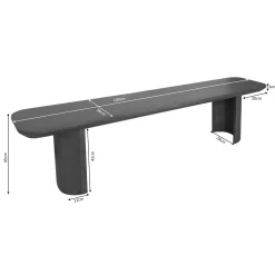 Banc de salle à manger bois foncé pieds courbes 180 cm ALMA