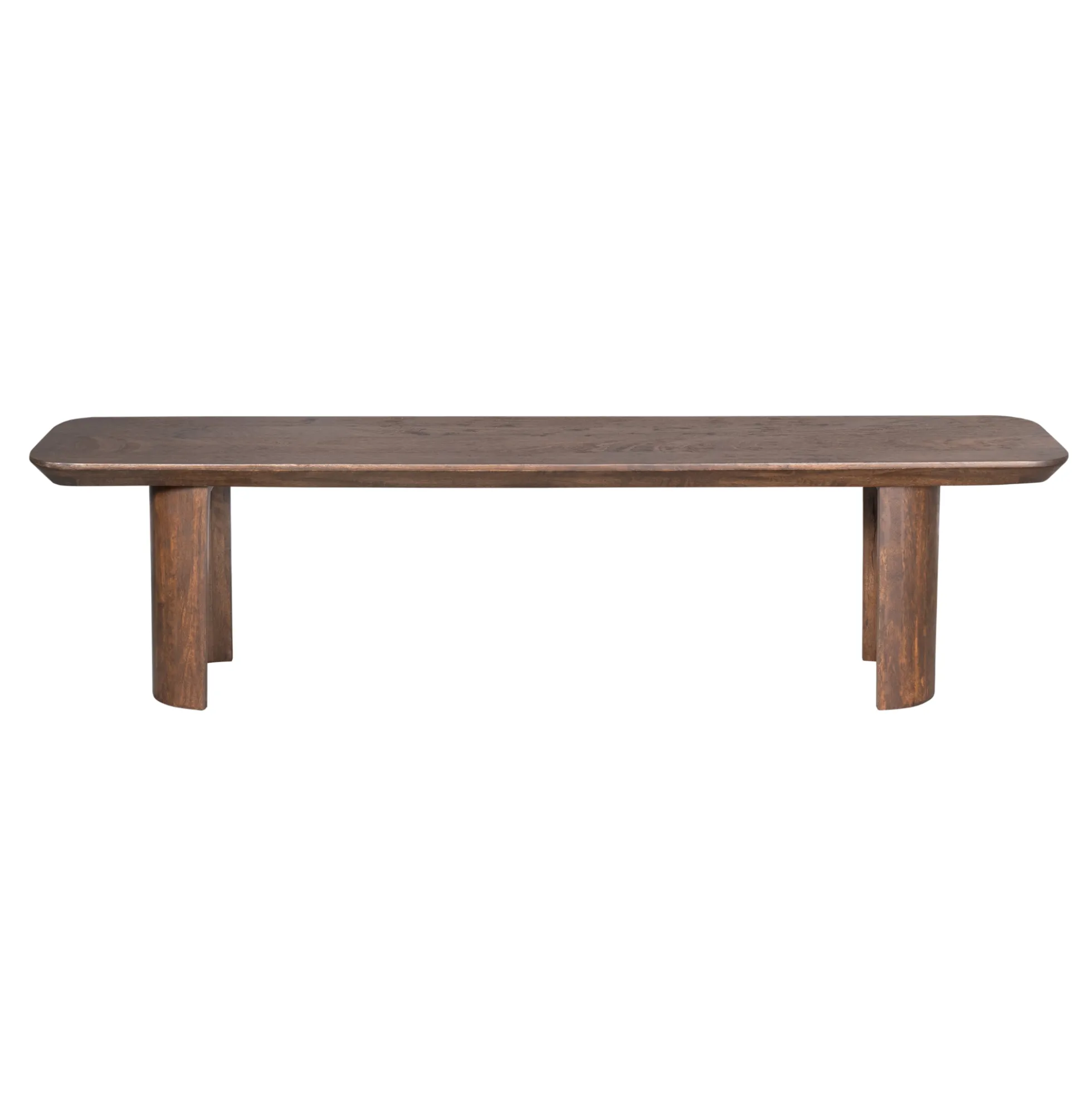 Banc de salle à manger bois foncé pieds courbes 180 cm ALMA
