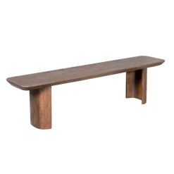 Banc de salle à manger bois foncé pieds courbes 220 cm ALMA
