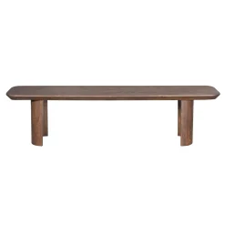 Banc de salle à manger bois foncé pieds courbes 280 cm ALMA
