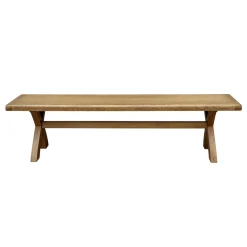 Banc de salle à manger en chêne pieds croisés 200 cm VALMONT