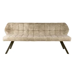 Banc de table beige bouclette pieds bronze 180 cm MELBOURNE