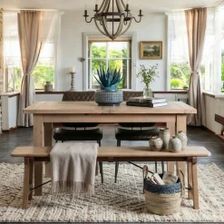 Banc de table bois recyclé clair 150 cm SALERNE