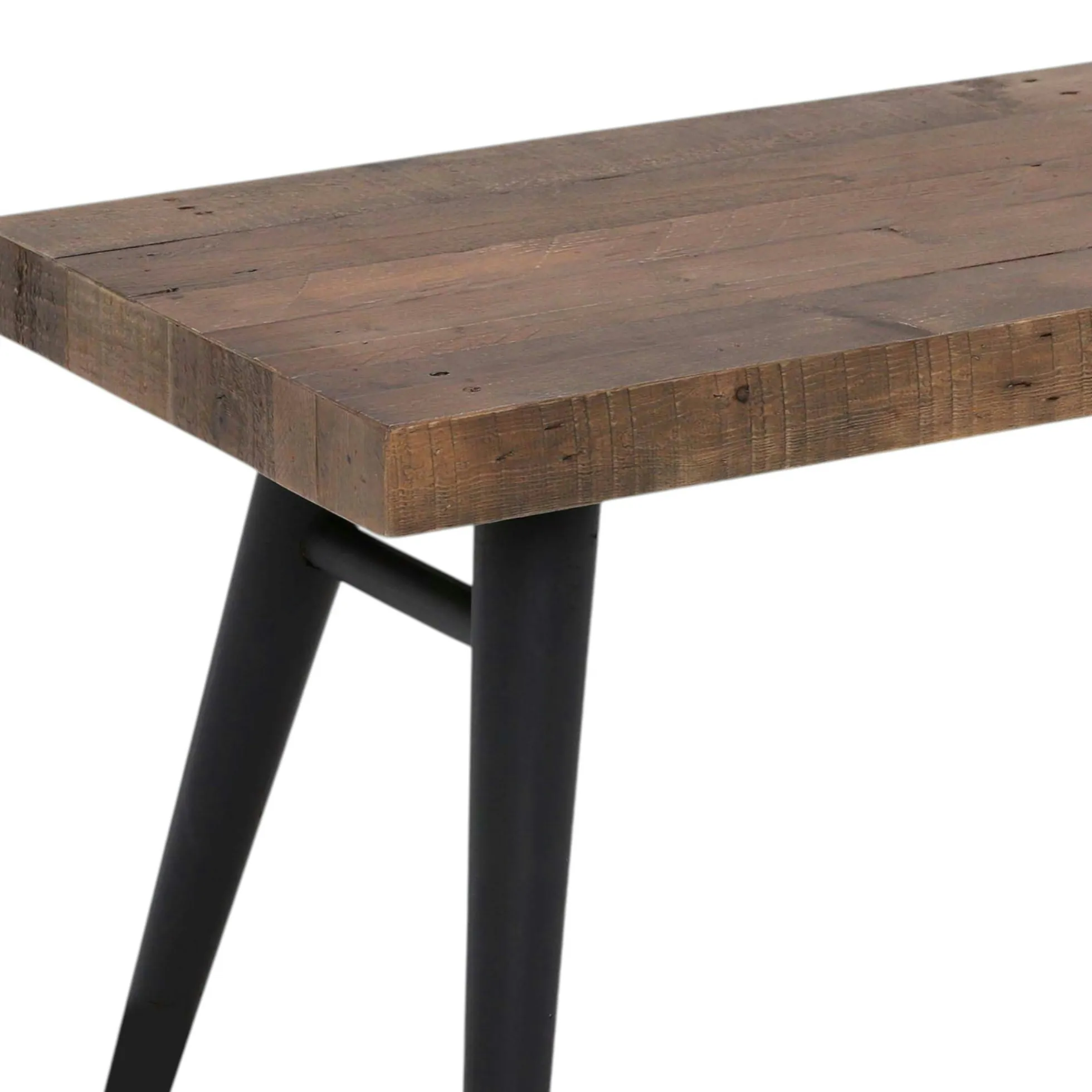 Banc de table bois recyclé piètement noir 140 cm ADÉLAÏDE