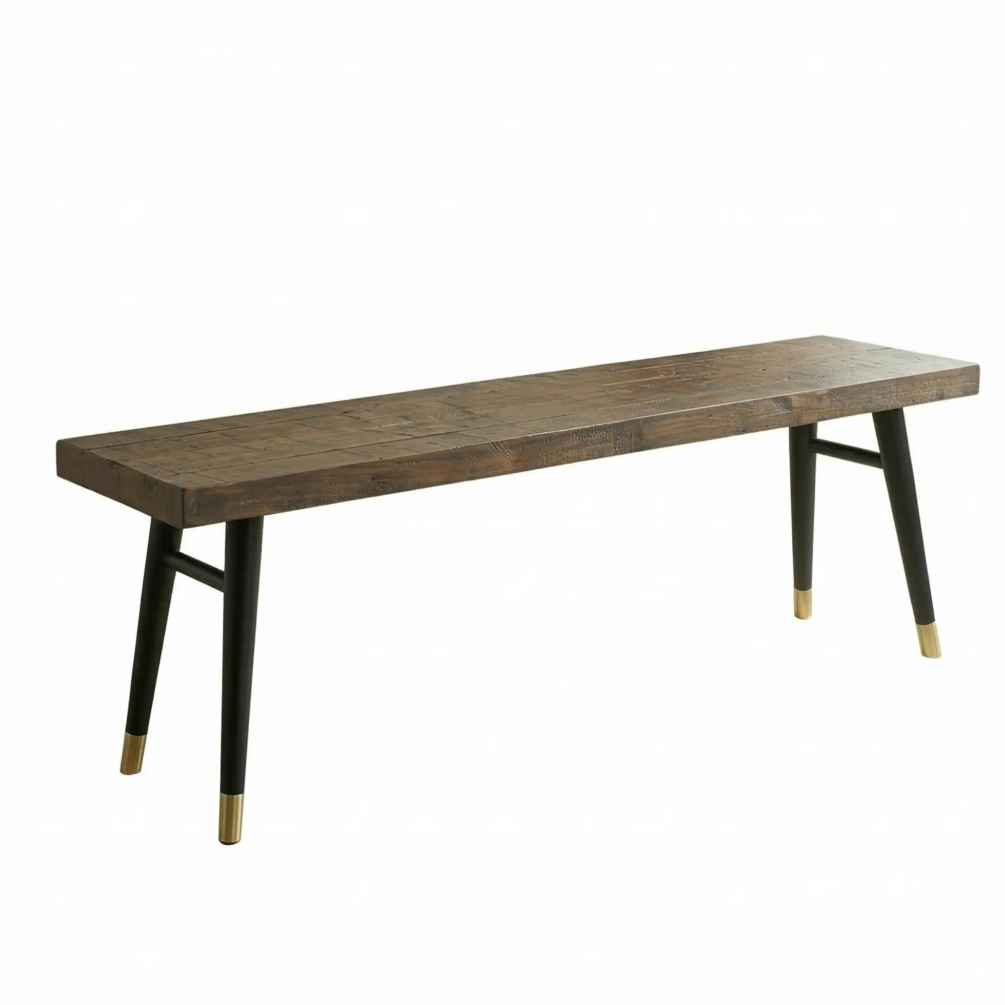 Banc de table bois recyclé piètement noir 140 cm ADÉLAÏDE