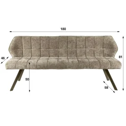 Banc de table brun chaud pieds bronze 180 cm MELBOURNE