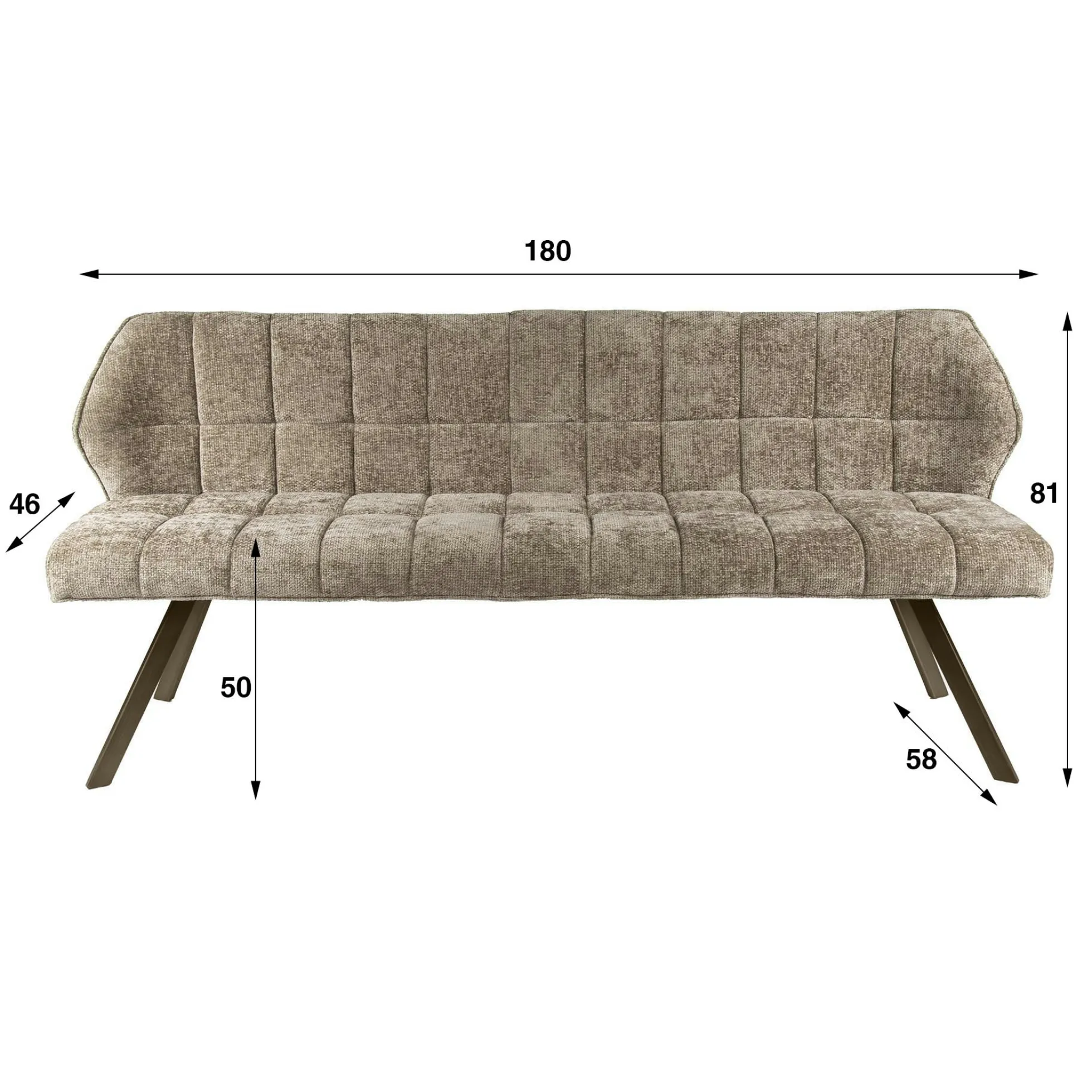 Banc de table brun chaud pieds bronze 180 cm MELBOURNE