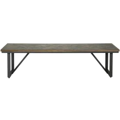 Banc de table en bois de teck brun motif croisé 170 cm AMBON