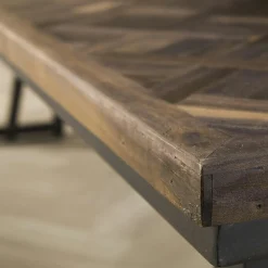 Banc de table en bois de teck brun motif croisé 170 cm AMBON