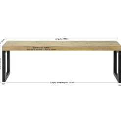 Banc de table en bois recyclé 155 cm AUCKLAND