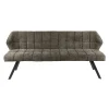 Banc de table en velours texturé taupe 180 cm MELBOURNE