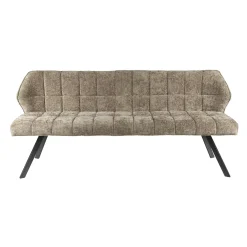Banc de table en velours texturé beige nacré 180 cm MELBOURNE