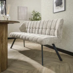 Banc de table en velours texturé sable 180 cm MELBOURNE