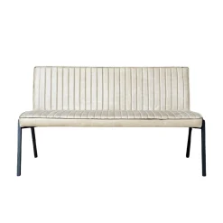 Banc de table à manger beige à bandes 155 cm CORTINA