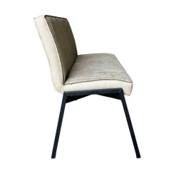 Banc de table à manger beige à bandes 155 cm CORTINA