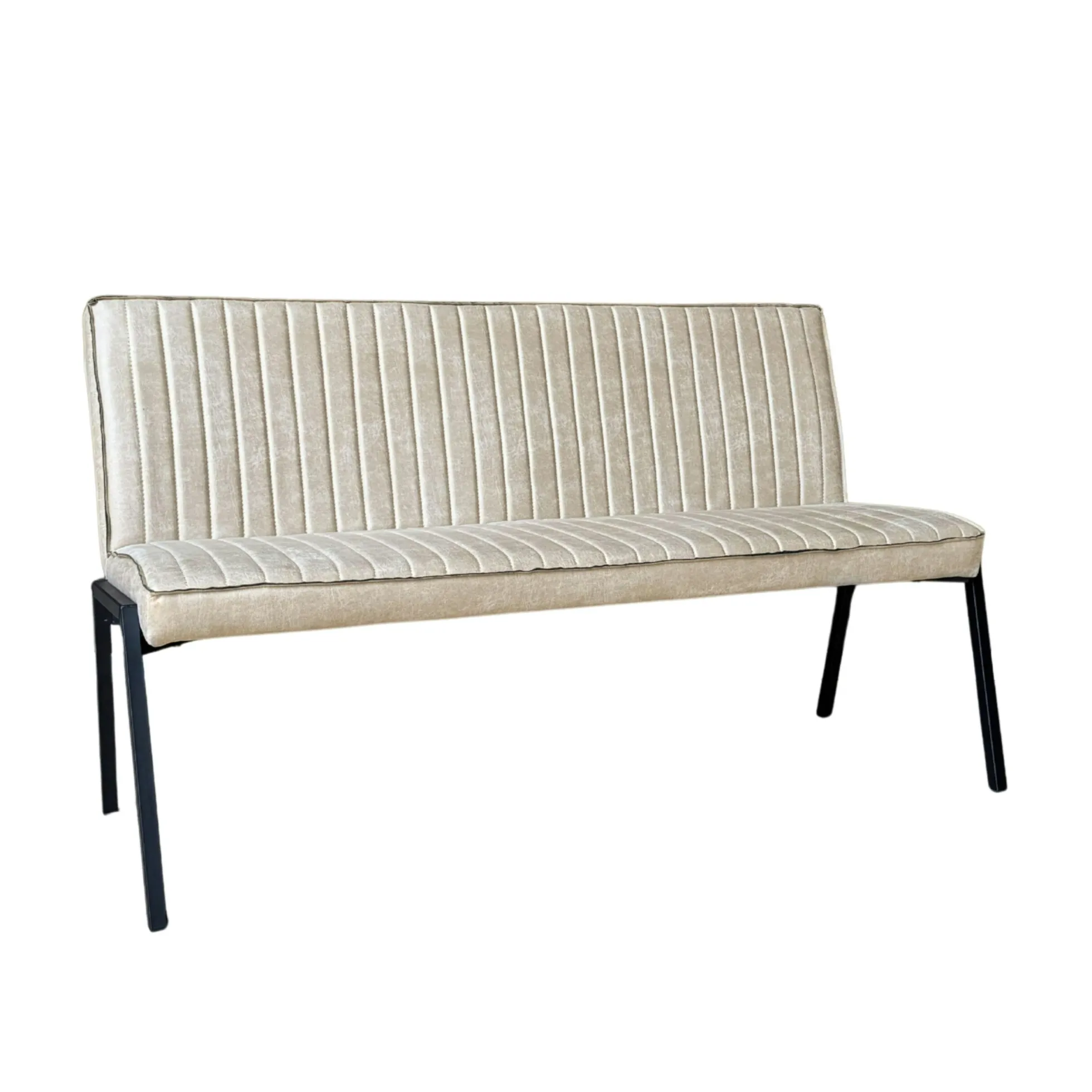 Banc de table à manger beige à bandes 155 cm CORTINA