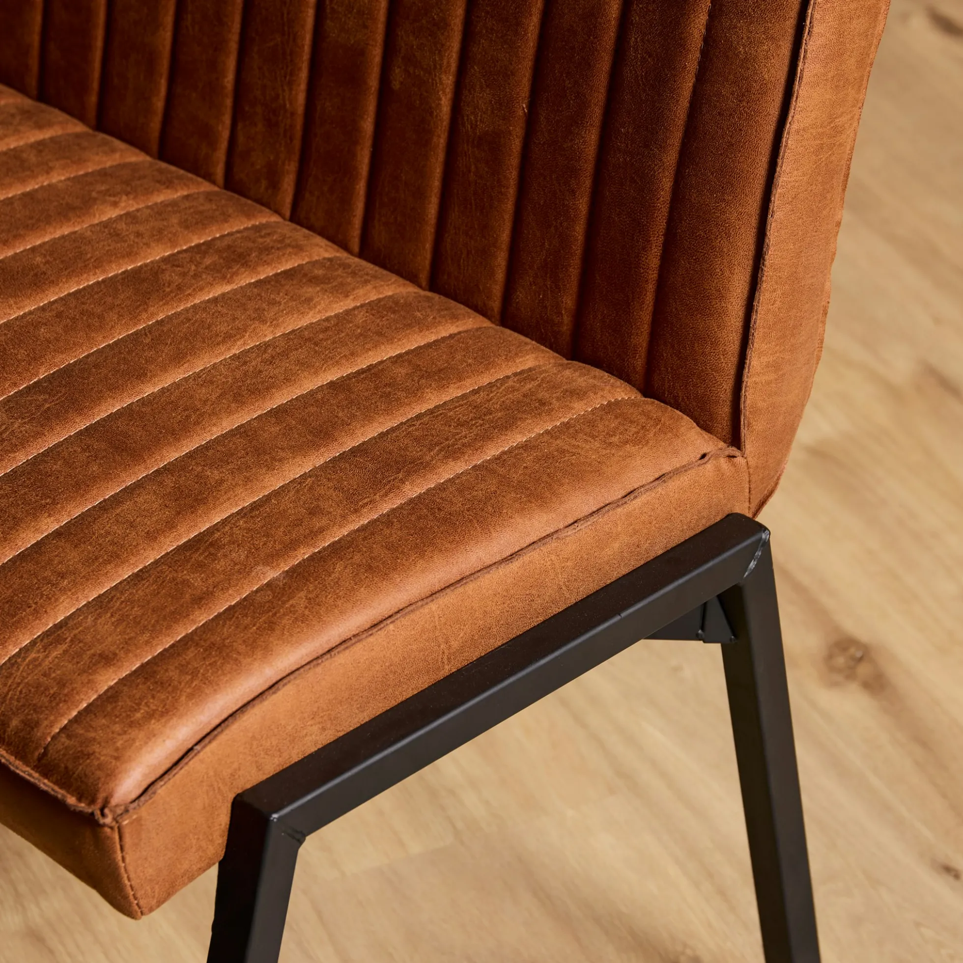 Banc de table à manger cognac à bandes 155 cm CORTINA