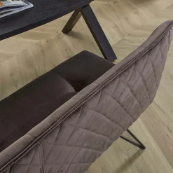 Banc de table à manger en velours gris 160 cm MELBOURNE