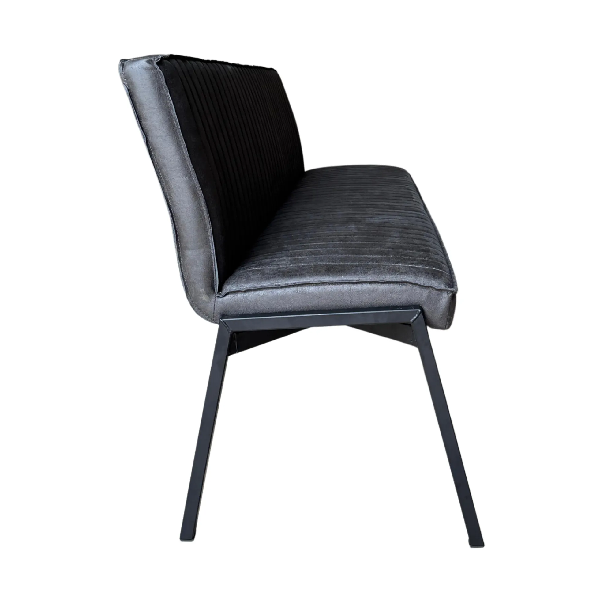 Banc de table à manger gris foncé à bandes 185 cm CORTINA
