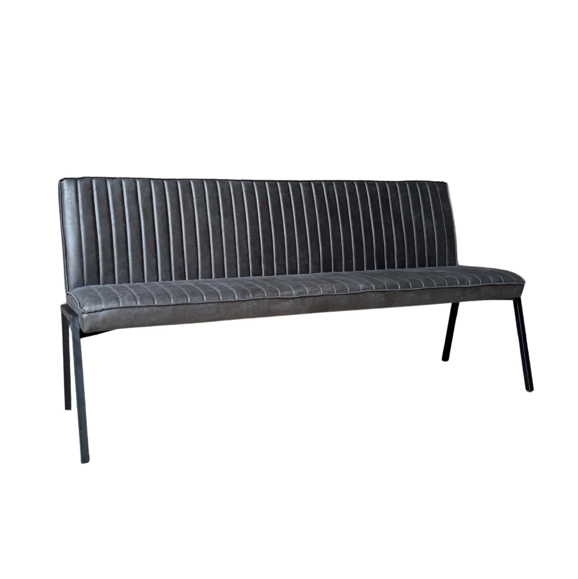 Banc de table à manger gris foncé à bandes 185 cm CORTINA