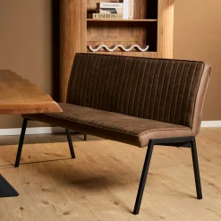 Banc de table à manger marron à bandes 155 cm CORTINA