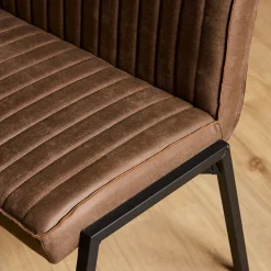 Banc de table à manger marron à bandes 155 cm CORTINA