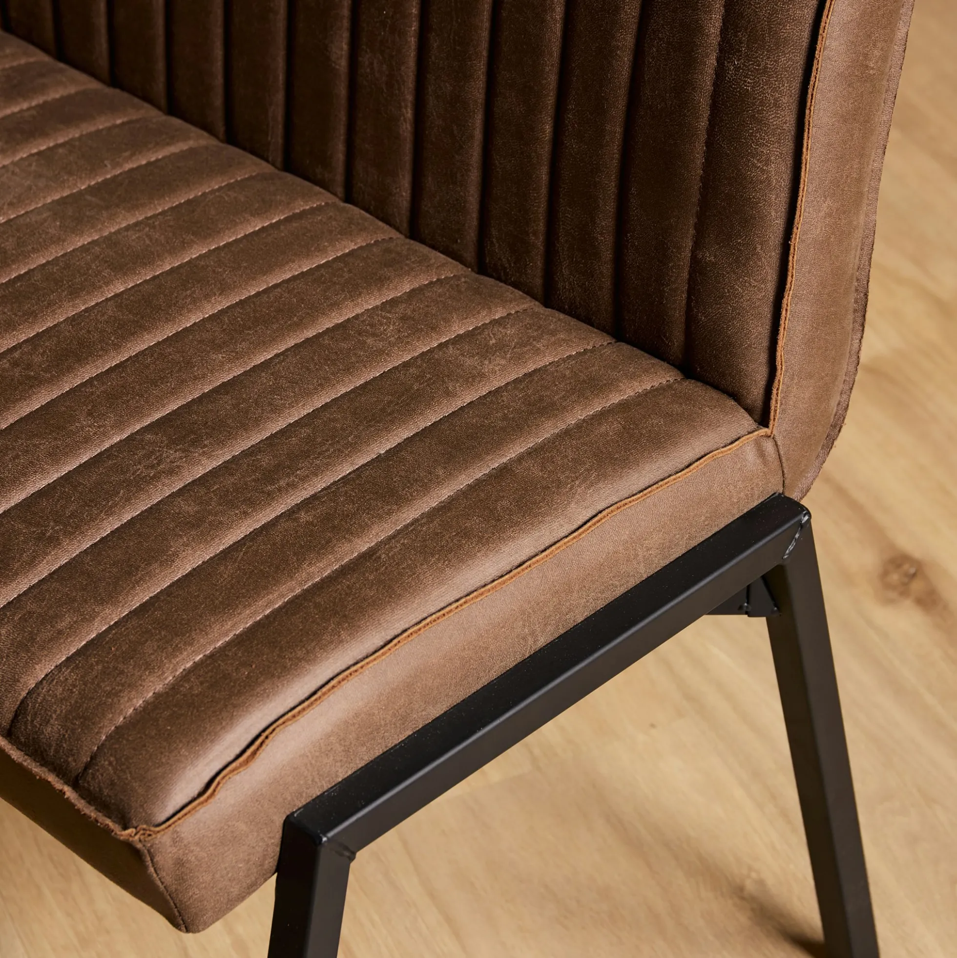 Banc de table à manger marron à bandes 155 cm CORTINA