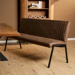 Banc de table à manger marron à bandes 185 cm CORTINA