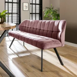 Banc de table rose en tissu velours 180 cm MELBOURNE