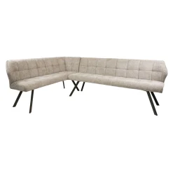 Banc de table tissu doux sable, angle gauche MELBOURNE