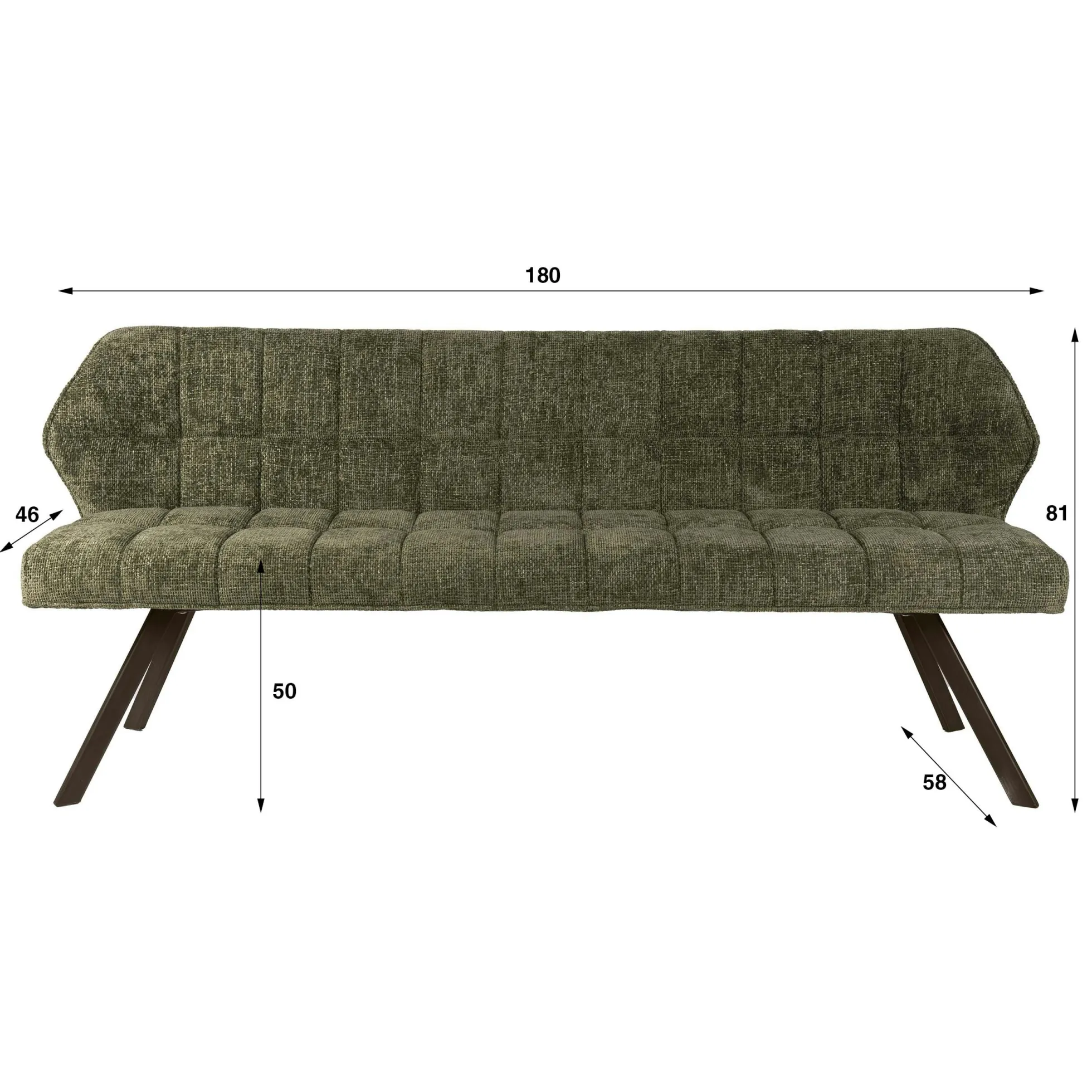 Banc de table vert pieds bronze 180 cm MELBOURNE
