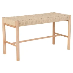 Banc en bois blond et corde tressée BRUGES