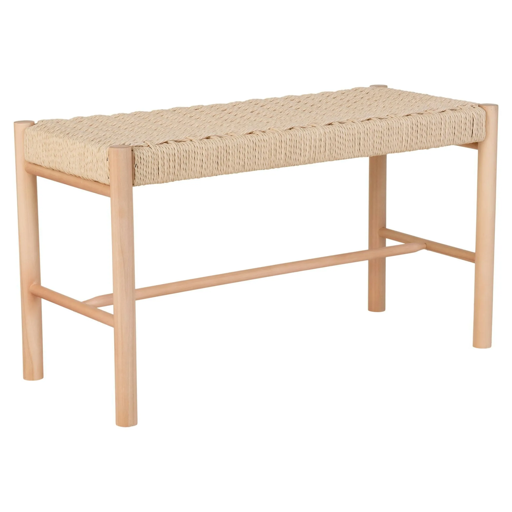 Banc en bois blond et corde tressée BRUGES