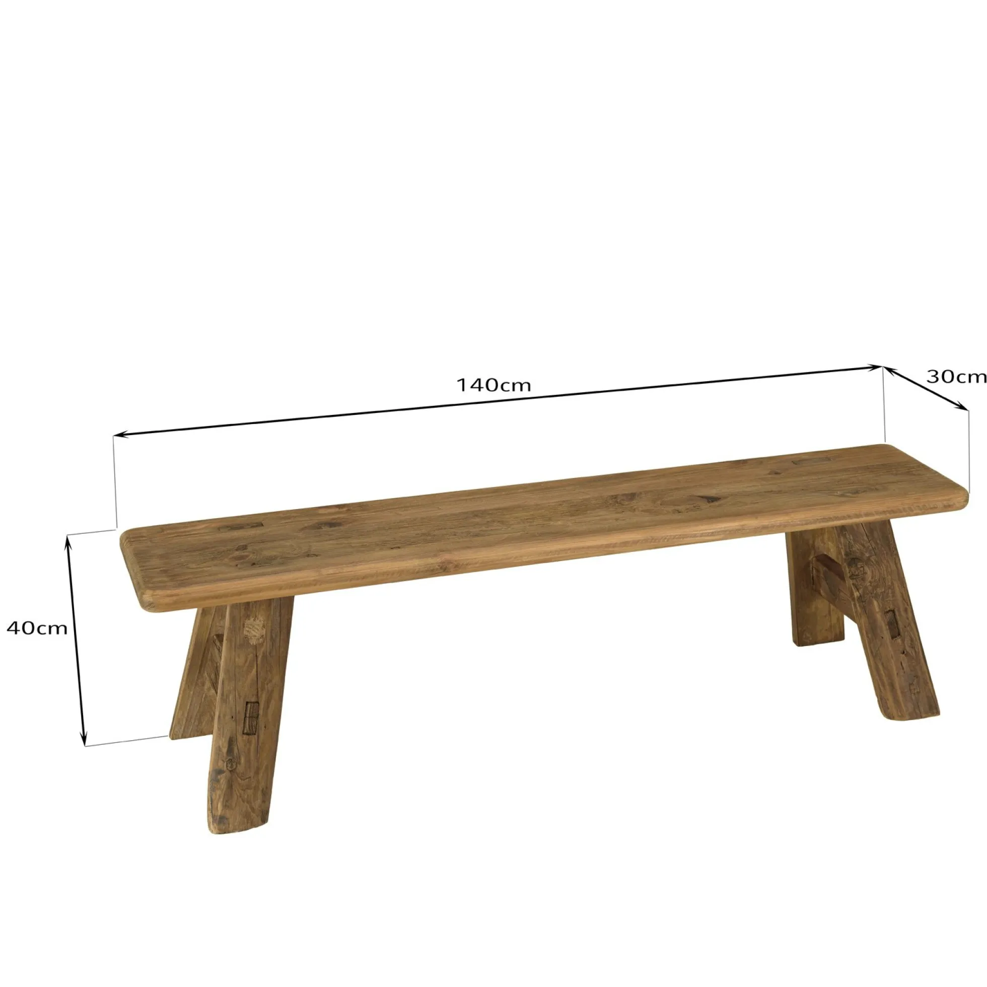 Banc en bois recyclé 140 cm style campagne DENVER