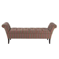 Banc méridienne capitonnée rayures coton BUTTON