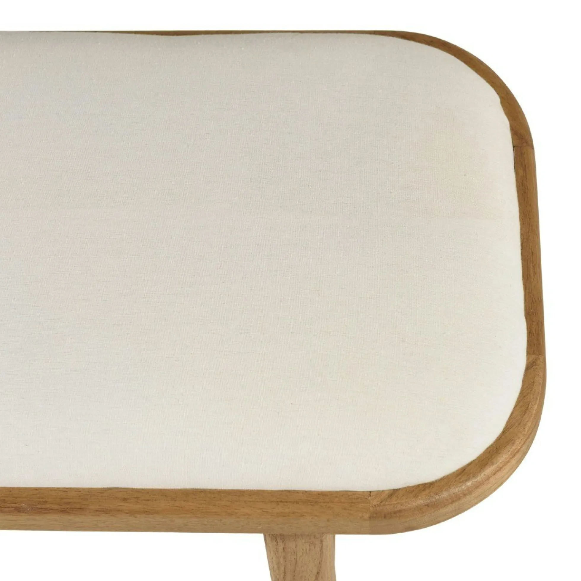 Banc 1 place avec coussin blanc en bois de mindi TIVARO