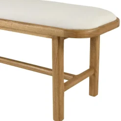 Banc 1 place avec coussin blanc en bois de mindi TIVARO