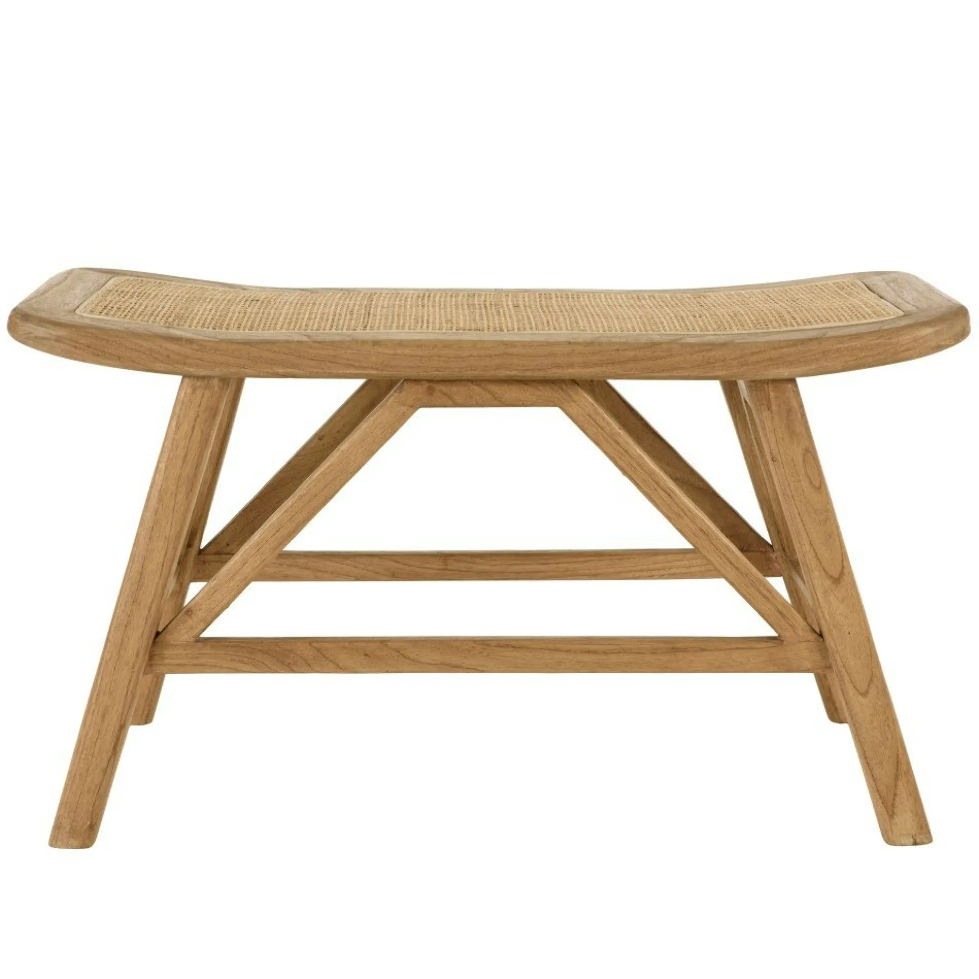 Banc 1 place en bois de mindi et rotin naturel TIVARO