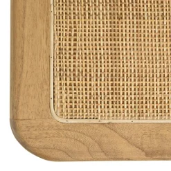 Banc 1 place en bois de mindi et rotin naturel TIVARO