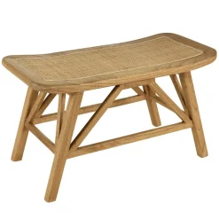 Banc 1 place en bois de mindi et rotin naturel TIVARO