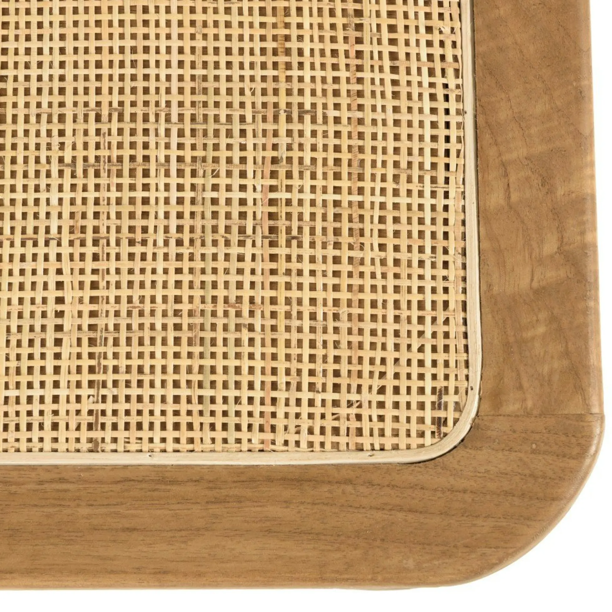 Banc 2 places en bois de mindi et rotin naturel TIVARO