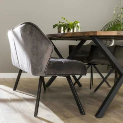 Banc salle à manger velours gris 180 cm MELBOURNE