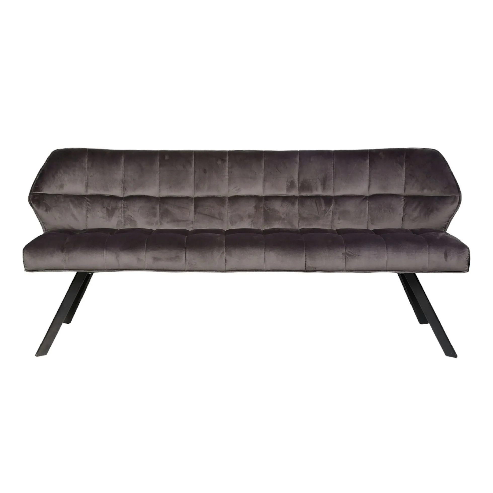 Banc salle à manger velours gris 180 cm MELBOURNE